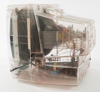 Vintage See-Through Clear Plastic KTV TV Set