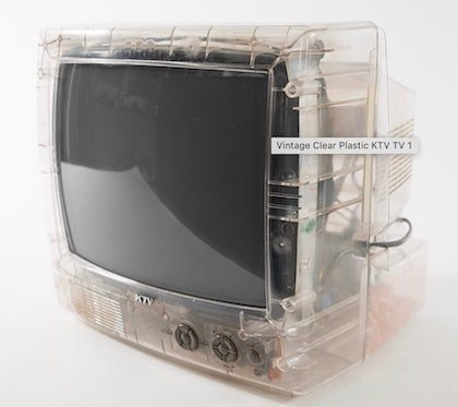 Vintage See-Through Clear Plastic KTV TV Set