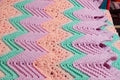 1970s Large Vintage Hand crocheted Afghan Blanket