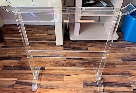 Mid-Century Modern Lucite Floor Towel Rack