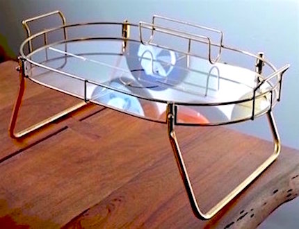 Vintage Gold Tone and Glass Bed Tray