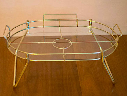 Vintage Gold Tone and Glass Bed Tray