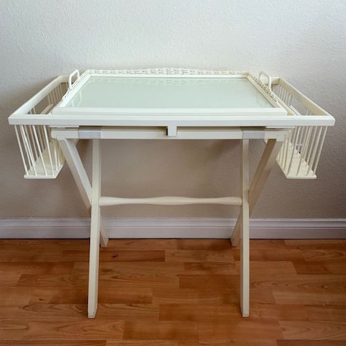 Mid Century Modern Multi-Faceted Tray with Reading Rack