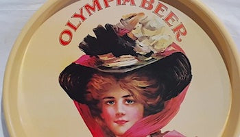 Vintage Olympia Beer Round Tin Tray