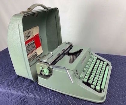 1960s Sea Foam Hermes 3000 Swiss Typewriter