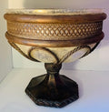 Large Rustic Metal and Glass Urn