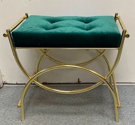 Vintage Demilune Gold Vanity Bench