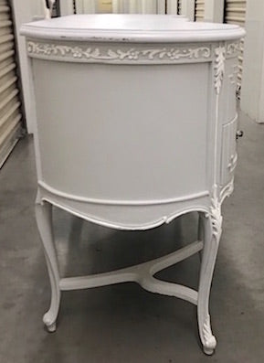 Vintage Silver Grey Kidney Shaped DressingTable