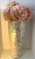 Large Cream Capiz Mother Of Pearl Vase