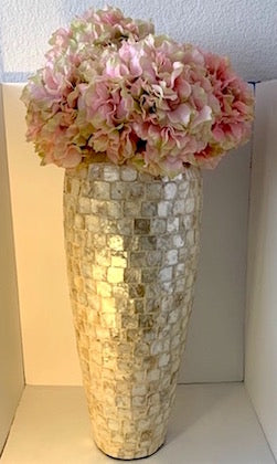 Large Cream Capiz Mother Of Pearl Vase