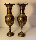 Fluted Tulip Vases with Etched Designs