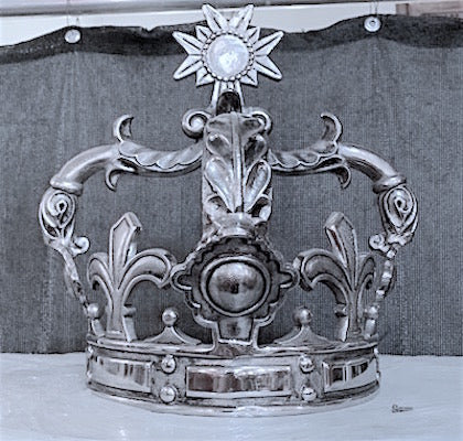 Large Silver Half Crown Wall Table Decor