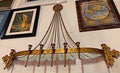 Gold 1969 Spanish Regency Revival Syroco 7 Candleholder Wall Sconce